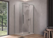 Душові двері Kolpa San Polaris D 90-R SBR 90х200 см правий профіль срібло/прозоре скло Clean Coat 515440
