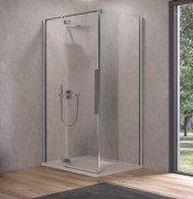 Душові двері Kolpa San Polaris D 90-L SBR 90х200 см ліва профіль срібло/прозоре скло Clean Coat 515430