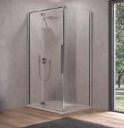 Душові двері Kolpa San Polaris D 90-L SBR 90х200 см ліва профіль срібло/прозоре скло Clean Coat 515430