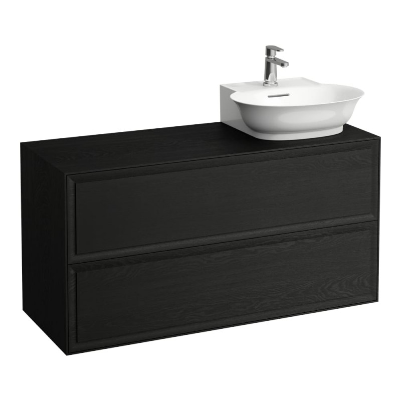 Тумба под раковину Laufen The New Classic 120 см вырез справа ДСП/шпон черненый дуб H4060880856281