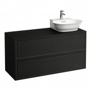 Тумба под раковину Laufen The New Classic 120 см вырез справа ДСП/шпон черненый дуб H4060880856281