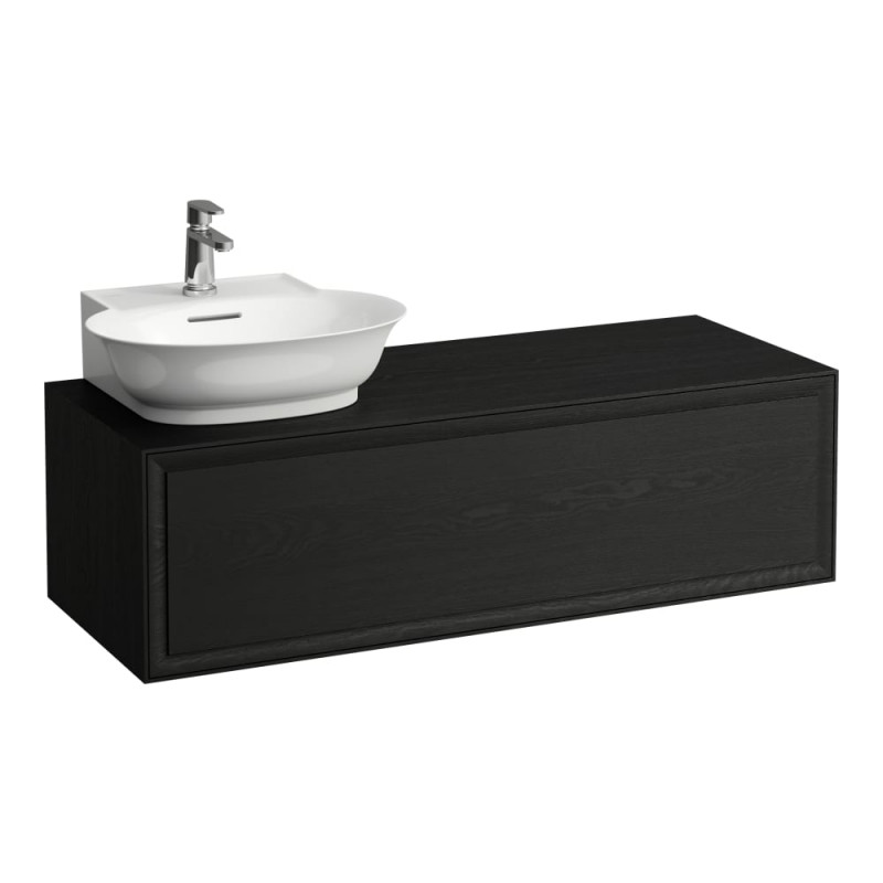 Тумба под раковину Laufen The New Classic 120 см вырез слева ДСП/шпон черненый дуб H4060850856281