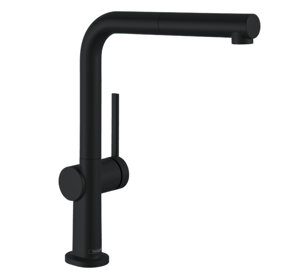 Змішувач для кухні Hansgrohe Talis M54 одноважільний з висувною лійкою чорний матовий 72860670