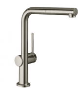 Змішувач для кухні Hansgrohe Talis M54 одноважільний з висувною лійкою нержавіюча сталь 72860800