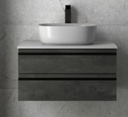 Тумба под раковину Kolpa San Alexis OA 60 600x500x342 мм МДФ темный бетон столешница Kerrock 547170