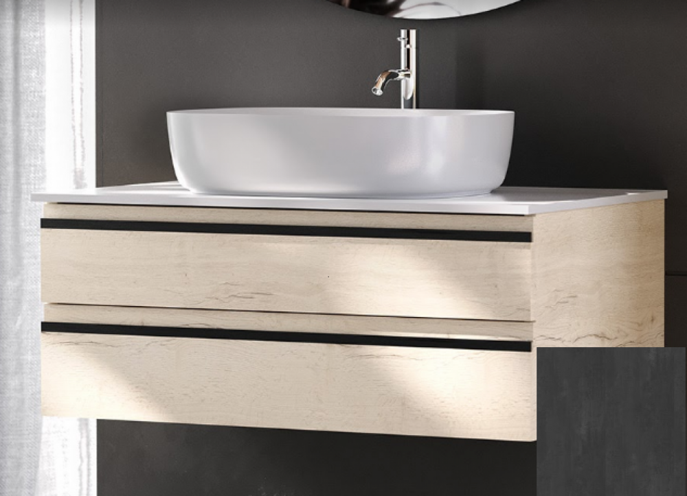 Тумба под раковину Kolpa San Alexis OA 80 800x500x342 мм МДФ темный бетон столешница Kerrock 547190