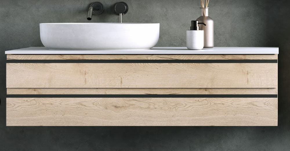 Тумба под раковину Kolpa San Alexis OA 100 1000x500x342 мм МДФ дерево столешница Kerrock 547210