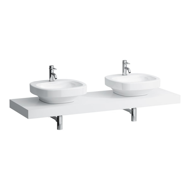 Стільниця Laufen Case 1581х520х80 мм з вирізом праворуч та ліворуч МДФ білий матовий H4051540754631