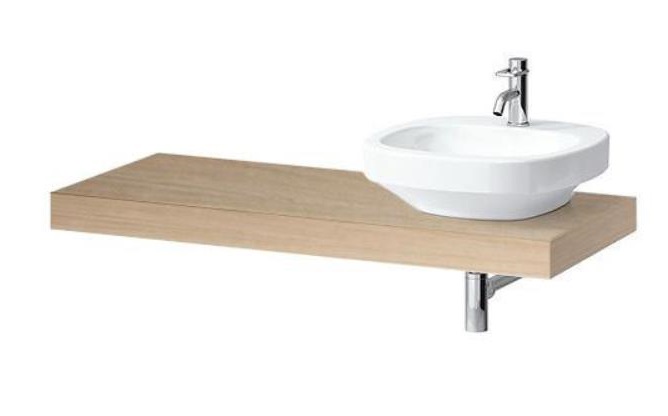 Столешница Laufen Case 1191х520х80 мм с вырезом справа МДФ светлый дуб H4051430755191