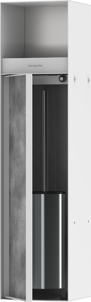 Встраиваемая ниша Hansgrohe XtraStoris Rock с держателем ершика и держателем туалетной бумаги матовый белый 56062700