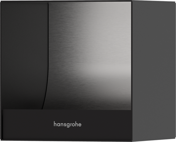 Вбудований тримач для туалетного паперу Hansgrohe XtraStoris Rock 150х150х140 матовий чорний 56065670