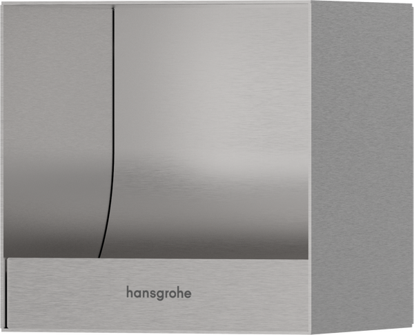 Встроенный держатель для туалетной бумаги Hansgrohe XtraStoris Rock 150х150х140 матовая нержавеющая сталь 56065800