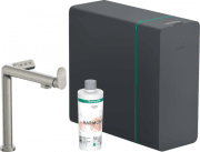 Смеситель для кухни Hansgrohe Aqittura M91 SodaSystem 240 однорычажный стартовый набор нержавеющая сталь 76837800