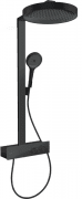 Душова стійка для душу Hansgrohe Rainfinity Showerpipe 360 1jet із термостатом матовий чорний 26853670
