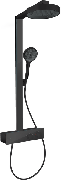 Душова стійка для душу Hansgrohe Rainfinity Showerpipe 250 1jet EcoSmart із термостатом матовий чорний 28742670