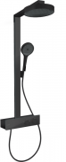 Душова стійка для душу Hansgrohe Rainfinity Showerpipe 250 1jet EcoSmart із термостатом матовий чорний 28742670