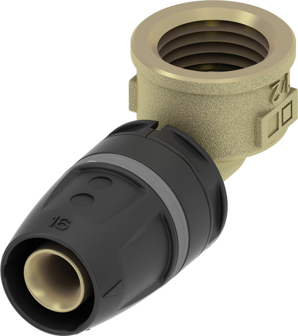 Уголок соединительный TECE TECElogo-Push с внутренней резьбой 20хRp 1/2'' латунь/PPSU 8610203