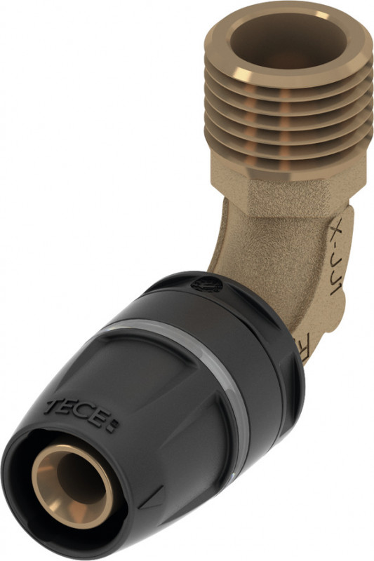 Куточок сполучний TECE TECElogo-Push з ніпелем 20xR 3/4'' бронза/кремнієва бронза 8713304