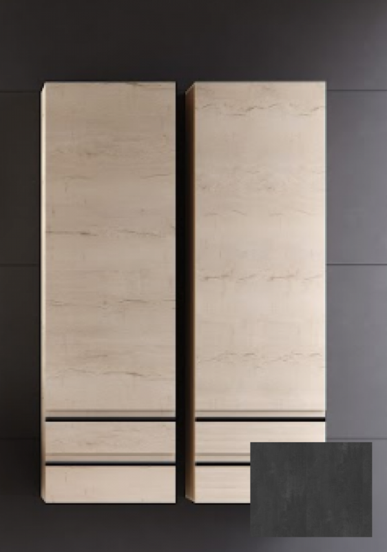 Шкафчик для ванной подвесной Kolpa San Alexis A 1461 450x1460x320 мм МДФ темный бетон 547280