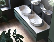 Тумба под раковину Kolpa San Alexis OA 150 1500x500x342 мм МДФ зеленый столешница Kerrock 546300