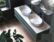 Тумба под раковину Kolpa San Alexis OA 150 1500x500x342 мм МДФ темный бетон столешница Kerrock 547260