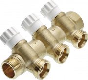 Колектор універсальний TECE TECEflex 3 контури із запірними вентилями 1''х3/4'' Євроконус стандартна латунь 8730011