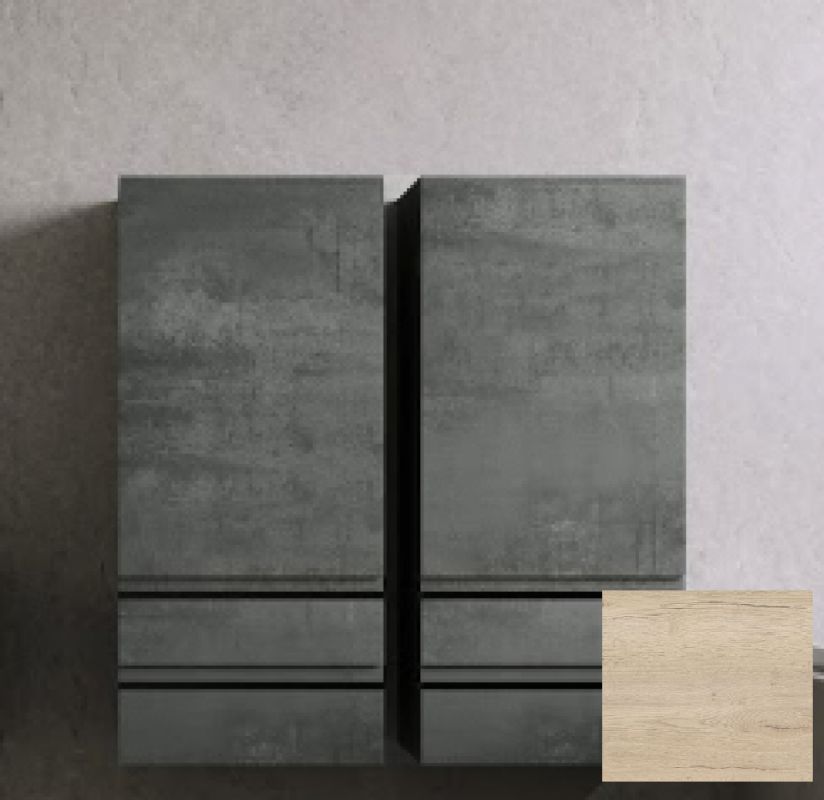 Шафка для ванної підвісна Kolpa San Alexis A 1011 450x1010x320 мм МДФ дерево 546330