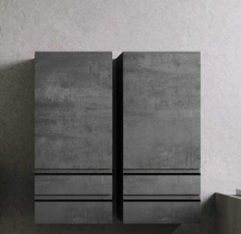 Шафка для ванної підвісна Kolpa San Alexis A 1011 450x1010x320 мм МДФ темний бетон 547320