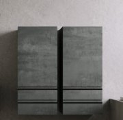 Шкафчик для ванной подвесной Kolpa San Alexis A 1011 450x1010x320 мм МДФ темный бетон 547320