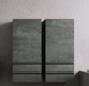 Шафка для ванної підвісна Kolpa San Alexis A 1011 450x1010x320 мм МДФ темний бетон 547320