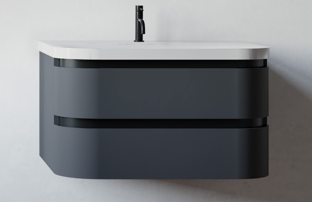 Тумба з раковиною Kolpa San Vittoria OUV 80 800x500x472 мм МДФ темно-сірий 546190