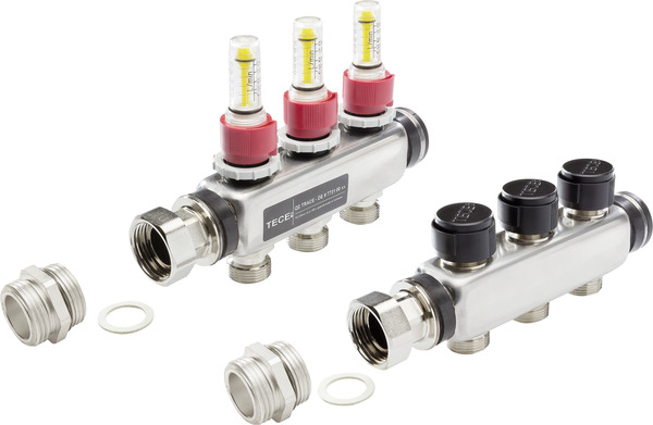 Удлинитель для наращивания коллектора отопительного контура TECE TECEfloor с расходомерами 3 контура 77310023