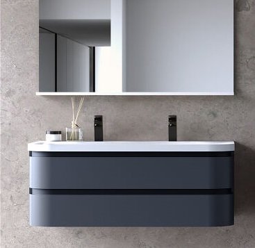 Тумба с раковиной Kolpa San Vittoria OUV 120 1200x500x472 мм МДФ темно-серый 547070