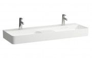 Раковина для ванной Laufen Val 120х42 см двойная без перелива и открытого слива керамика белый с покрытием LCC H8142824001561