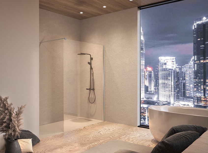 Душевая стенка Kolpa San Calypso WO 100-UNI SBR 100х200 см профиль серебро/прозрачное стекло Clean Coat 517540