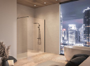 Душевая стенка Kolpa San Calypso WO 100-UNI B 100х200 см профиль черный/прозрачное стекло Clean Coat 517580