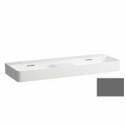 Раковина для ванной Laufen Val 120х42 см двойная без отверстий под смеситель керамика графит матовый H8142827581091