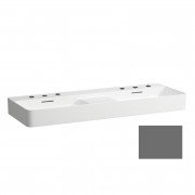 Раковина для ванной Laufen Val 120х42 см двойная с 3 отверстиями для каждой чаши керамика графит матовый H8142827581081