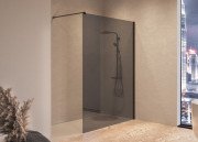 Душевая стенка Kolpa San Calypso WO 140-UNI B 140х200 см профиль черный/стекло графит Clean Coat 517860