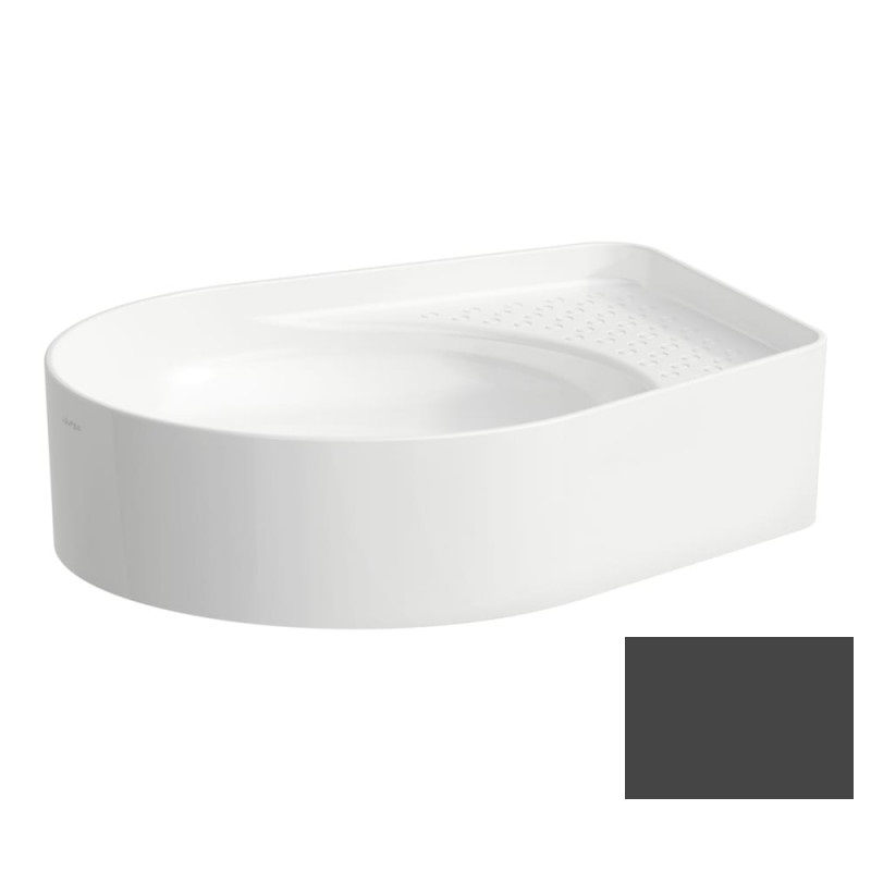 Раковина для ванной Laufen Val 50х40 см без отверстий без перелива керамика графит матовый H8122817581121