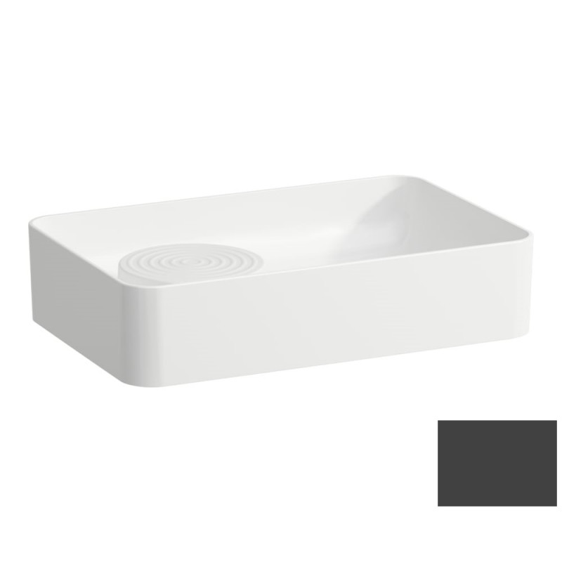 Раковина для ванной Laufen Val 55х36 см без отверстий под смеситель керамика графит матовый H8122827581091