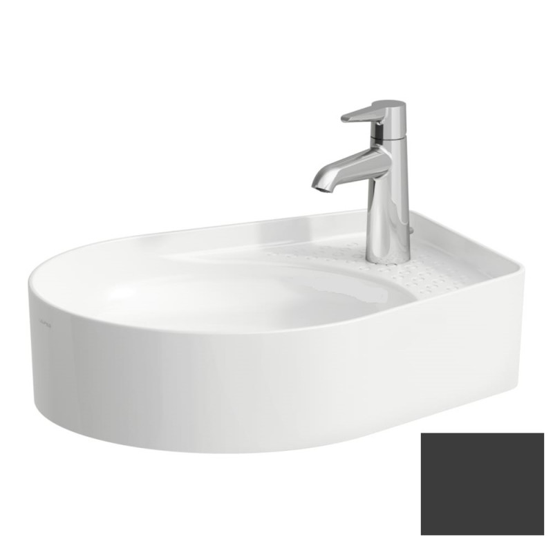 Раковина для ванної Laufen Val 50х40 см з 1 отвором без переливу кераміка графіт матовий H8122817581111