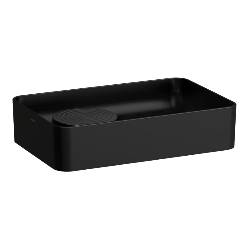 Раковина для ванної Laufen Val 55х36 см без отворів під змішувач кераміка чорний матовий H8122827161091