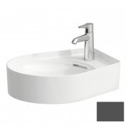 Раковина для ванної кімнати Laufen Val 50х40 см з 1 отвором під змішувач кераміка графіт матовий H8122817581041