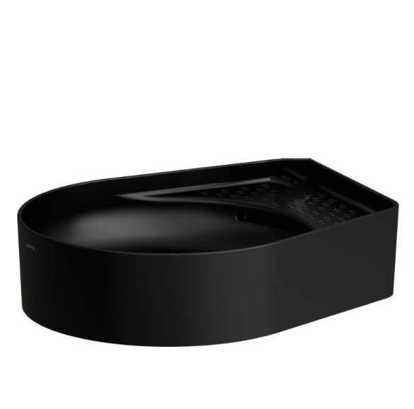 Раковина для ванної Laufen Val 50х40 см без отворів під змішувач чорний кераміка матовий H8122817161091