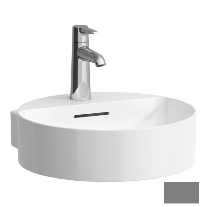 Мини-раковина для ванной Laufen Val 40х42,5 см с 1 отверстием с шлифованным низом керамика графит матовый H8132817581041