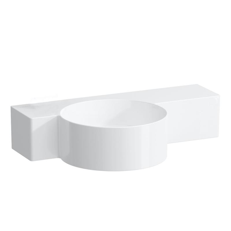 Міні-раковина для ванної Laufen Val 55х31,5 см без отворів з полицею праворуч кераміка білий з покриттям LCC H8152834001421