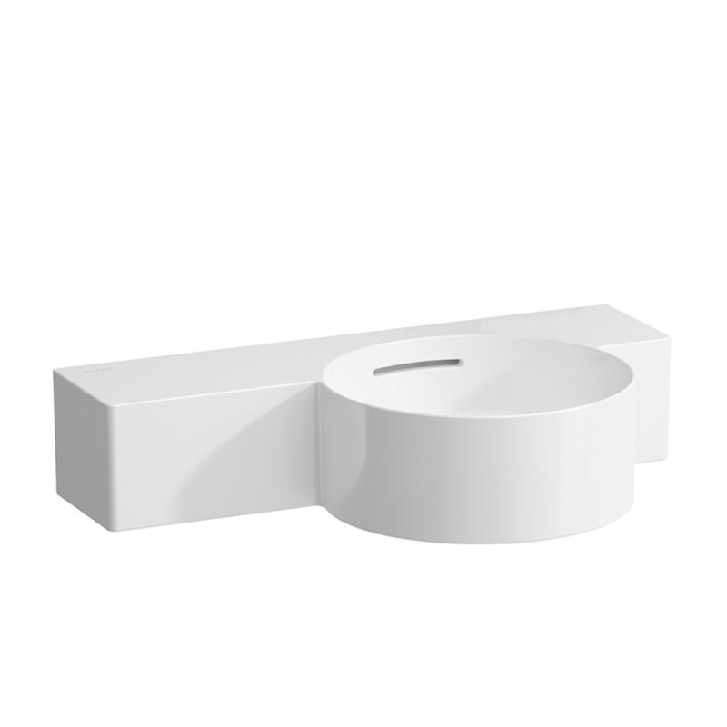 Міні-раковина для ванної Laufen Val 55х31,5 см без отворів та полицею зліва кераміка білий матовий H8152847571091