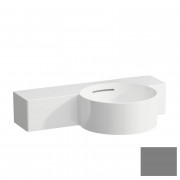 Мини-раковина для ванной Laufen Val 55х31,5 см без отверстий и полкой слева керамика графит матовый H8152847581091