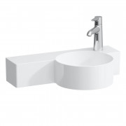 Мини-раковина для ванной Laufen Val 55х31,5 см с 1 отверстием и полкой слева керамика белый с покрытием LCC H8152844001141